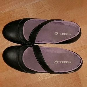 Merrell black mary jane flats 7.5